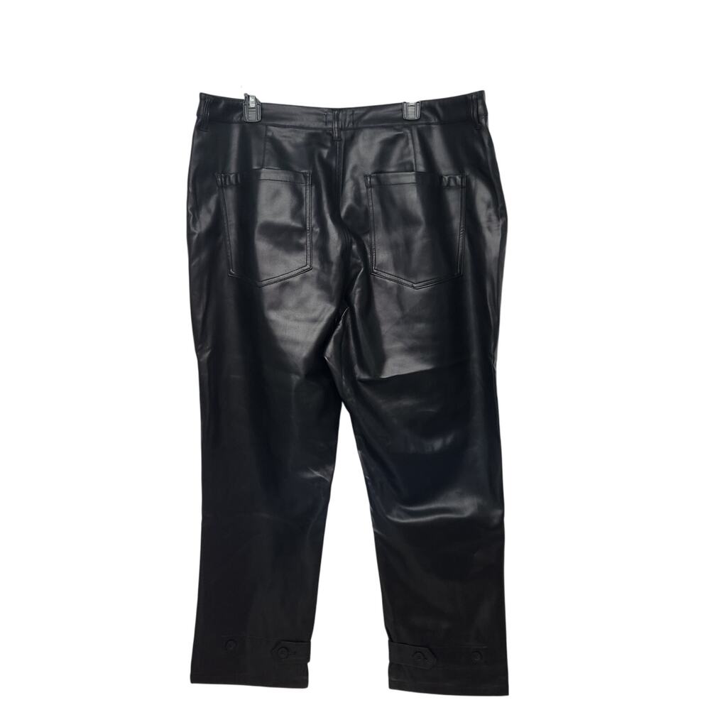 NWOT Pistola Black Tammy High Rise Trouser Vegan Faux Leather Pants Women 18W - Picture 10 of 11